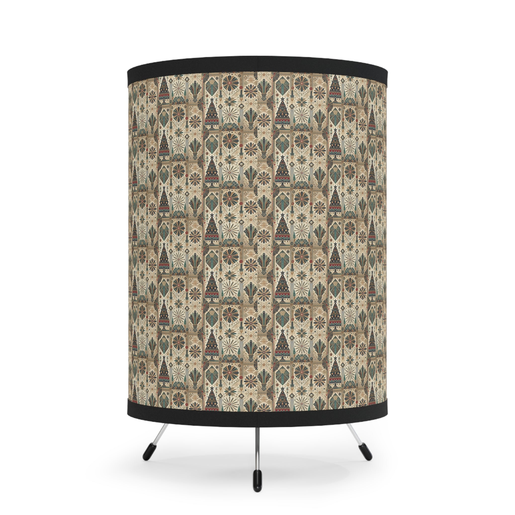 Tripod Lamp with Christmas Printed Shade, US/CA Plug