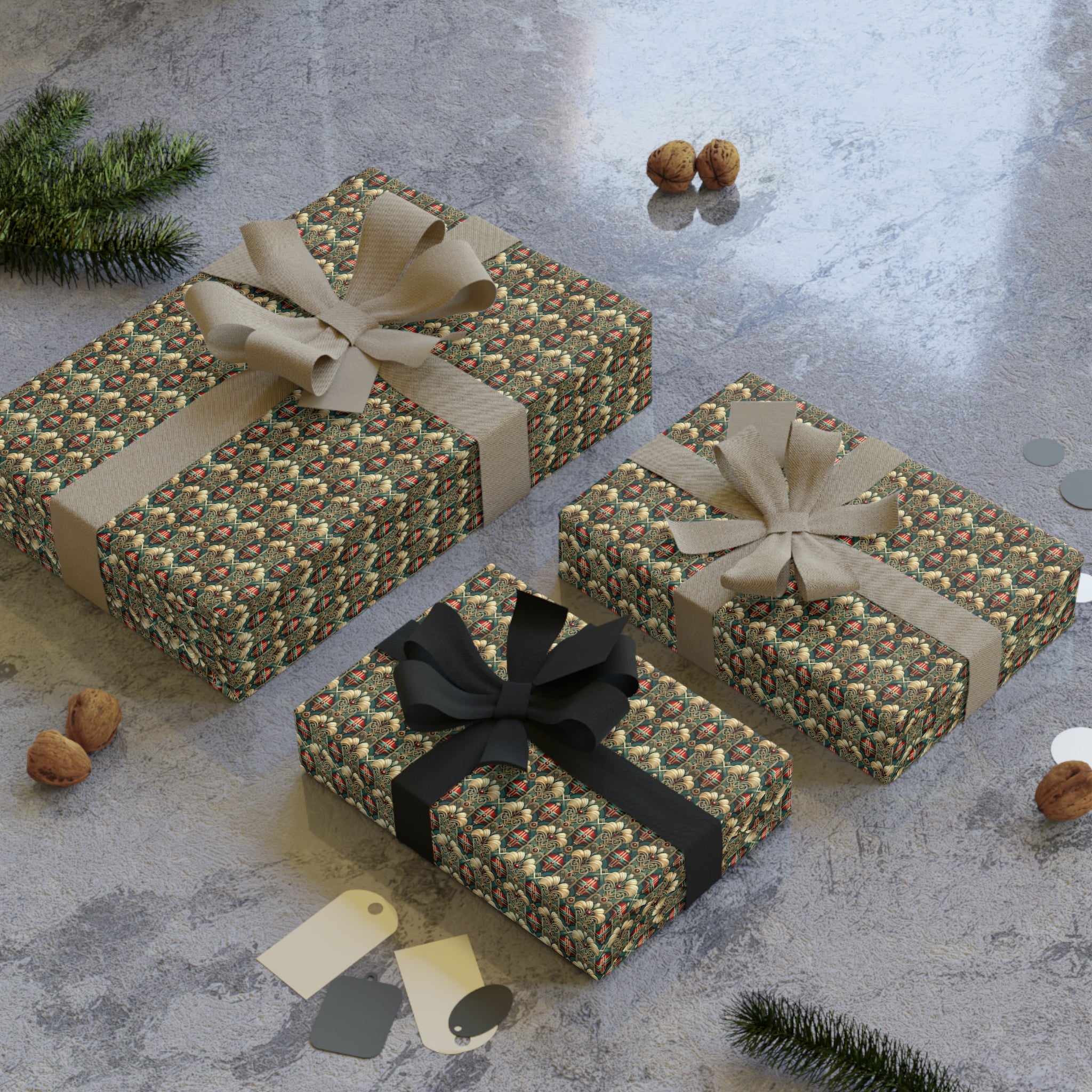 Festive Radiance Gift Wrapping Paper Rolls