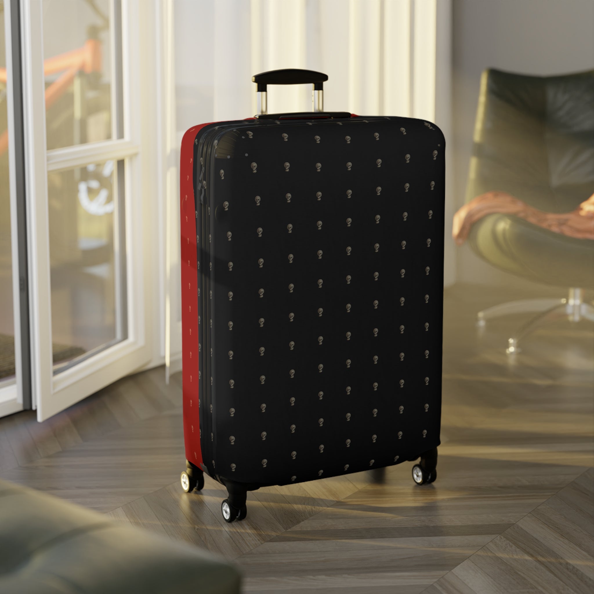 Luggage Cover Jet Black Elegance Ruby Royale