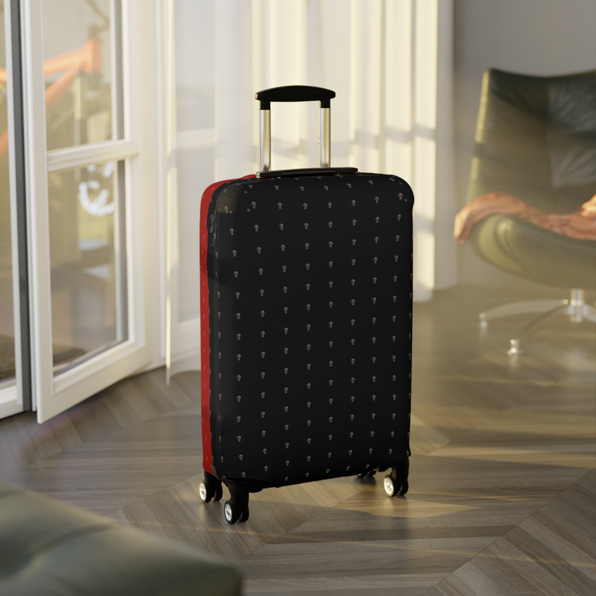 Luggage Cover Jet Black Elegance Ruby Royale