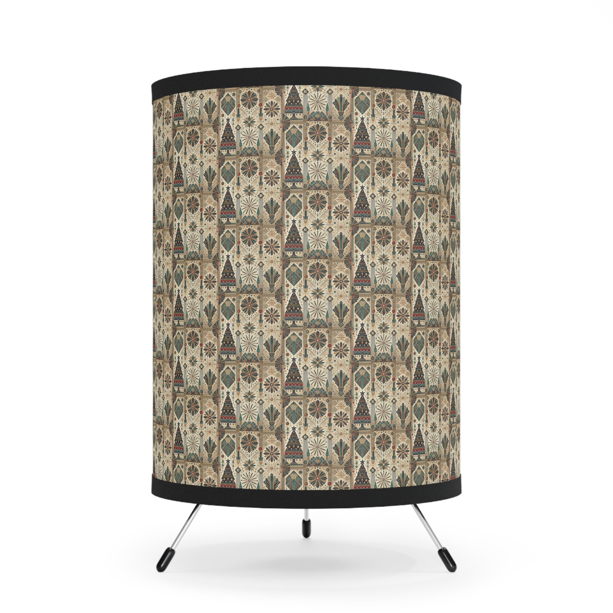 Tripod Lamp with Christmas Printed Shade, US/CA Plug