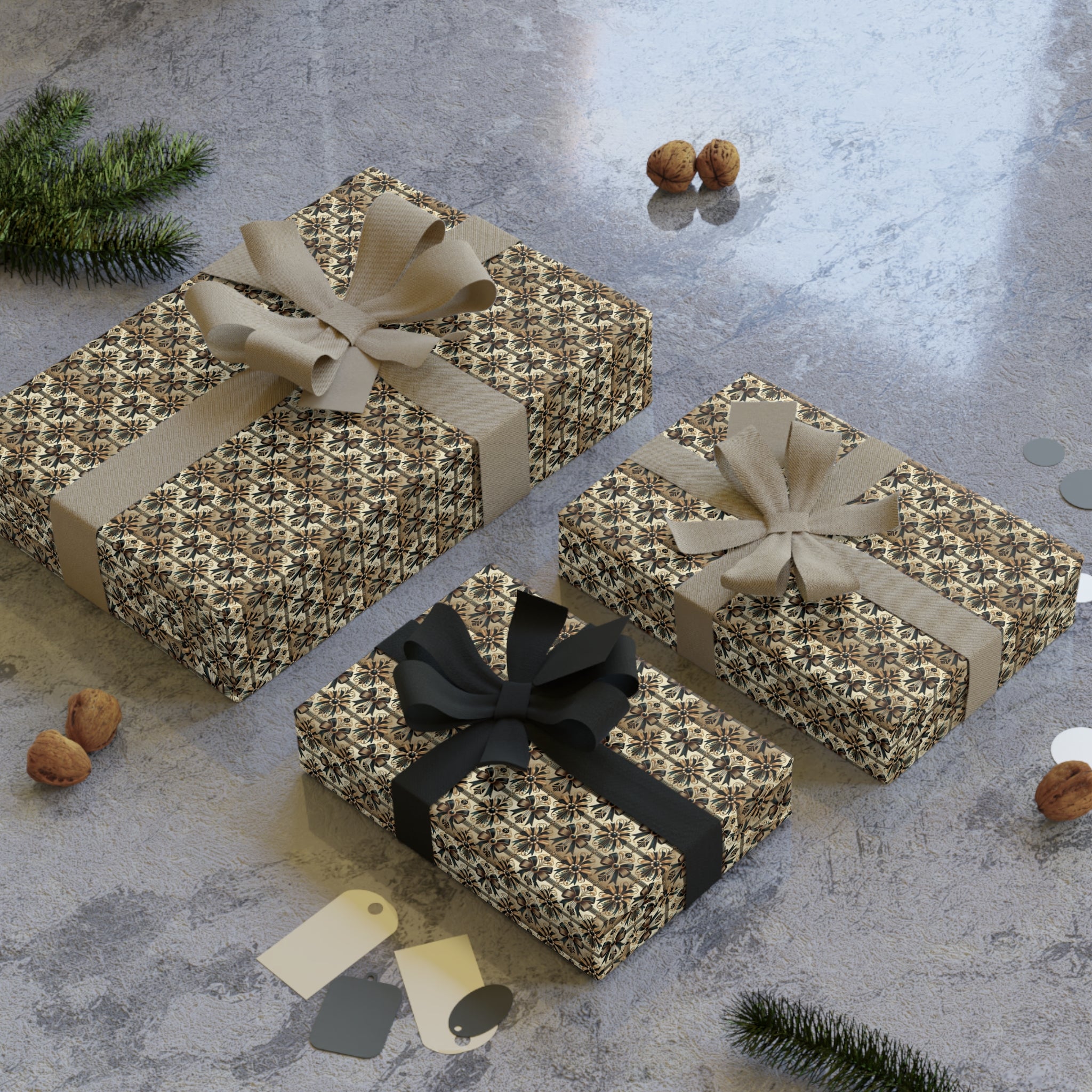 Exclusive Winter Elegance Gift Wrapping Paper Rolls