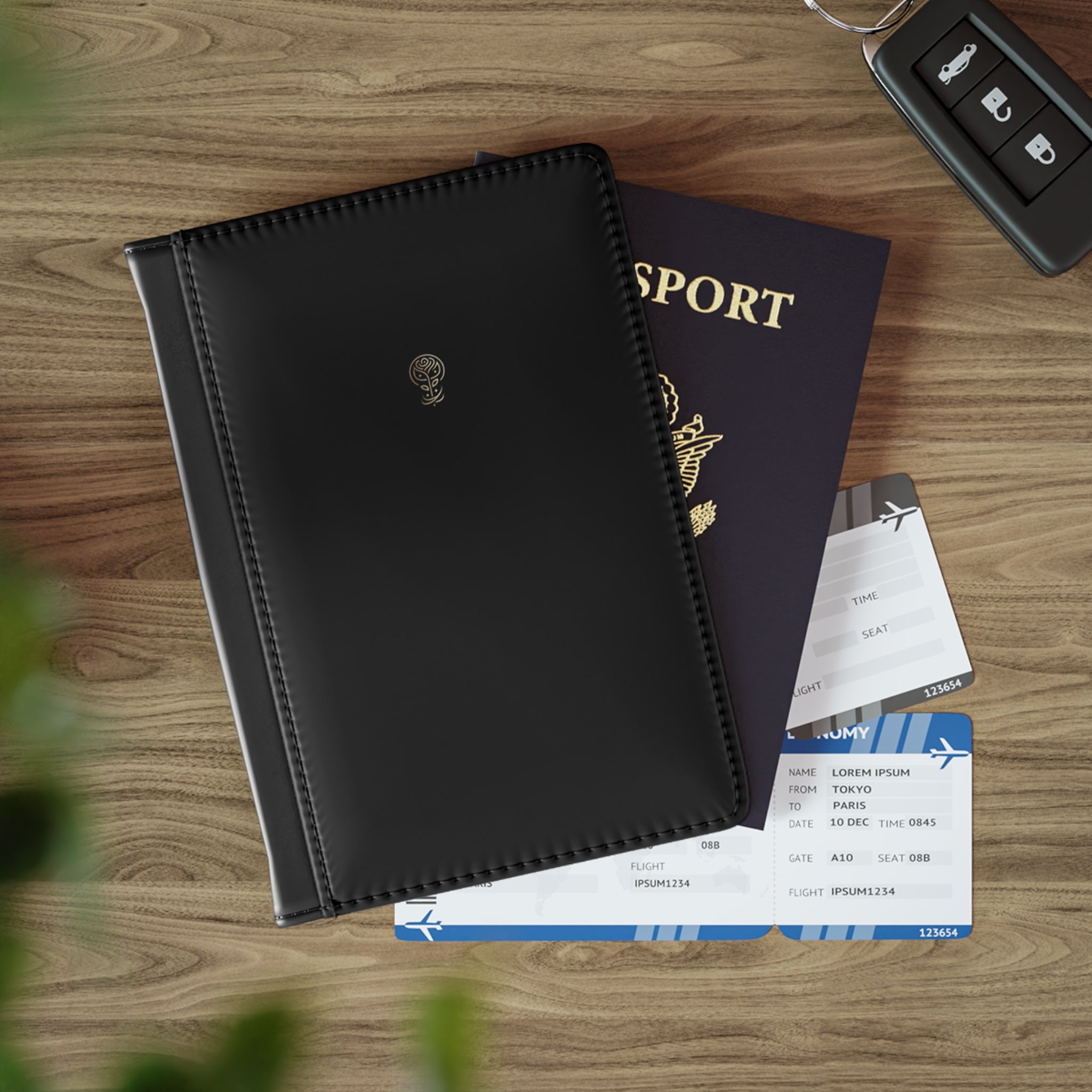 Passport Cover Jet Black Elegance