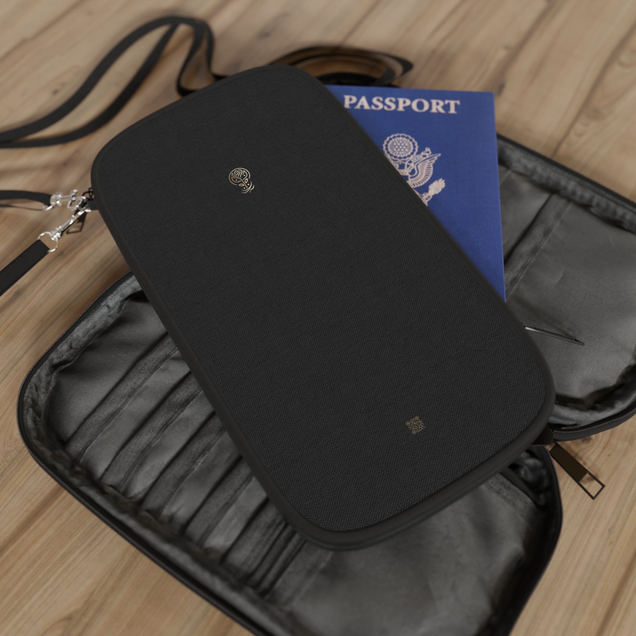 Passport Wallet Jet Black Elegance