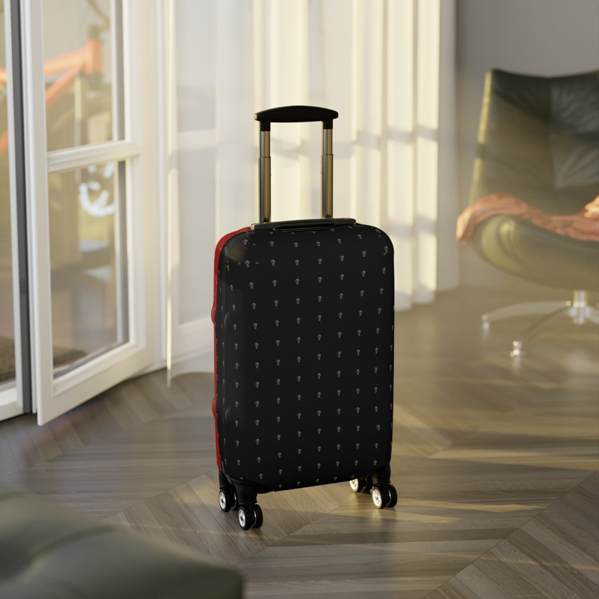 Luggage Cover Jet Black Elegance Ruby Royale